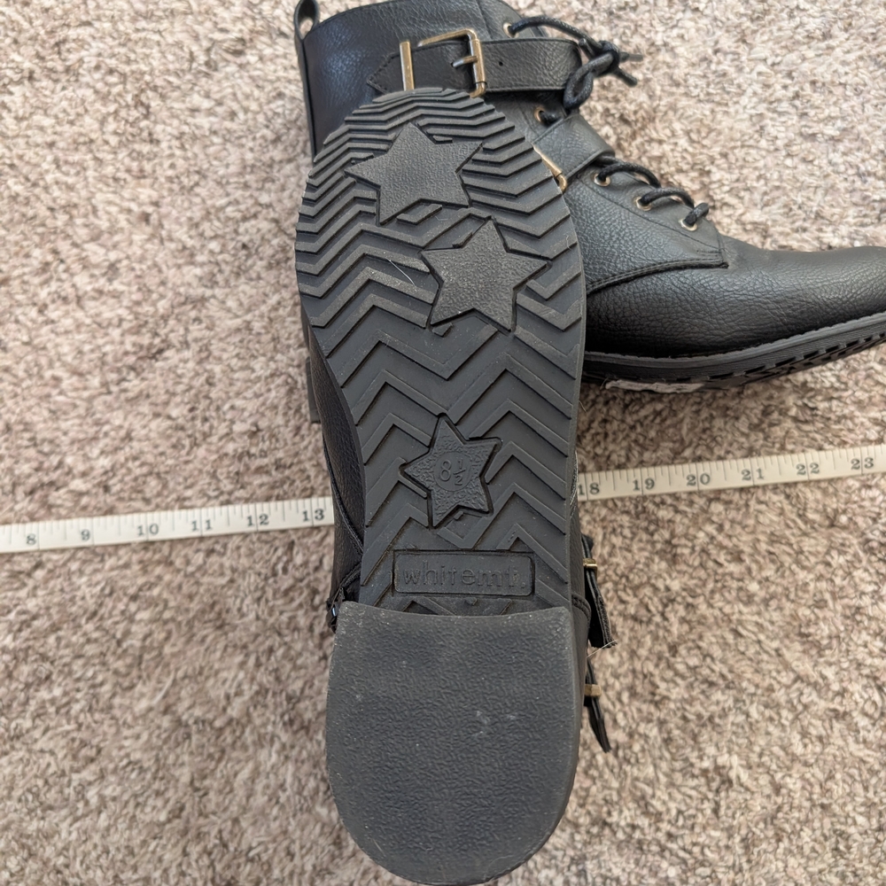 Stylish Black Ankle Boots with Buckle Accents - Picture 2 of 5